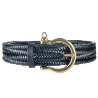 Athison Leather & Athison Leather & Rayon Belt, Black, Size S-M