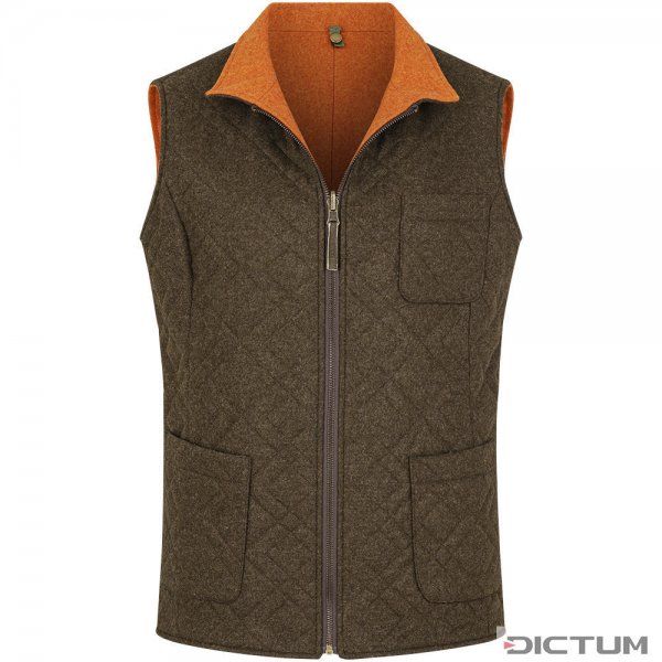 »Dani« Ladies Reversible Vest, Loden, Brown/Orange, Size 42