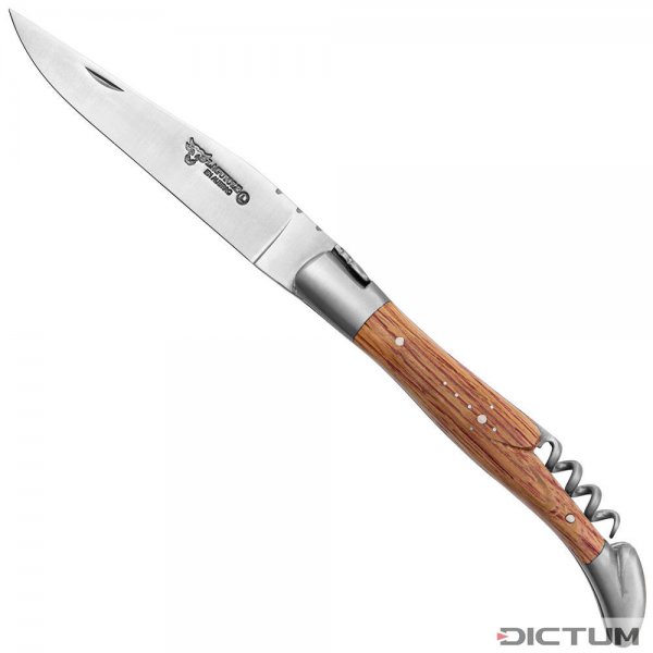 Couteau pliant Laguiole avec tire-bouchon, bois de tonneau