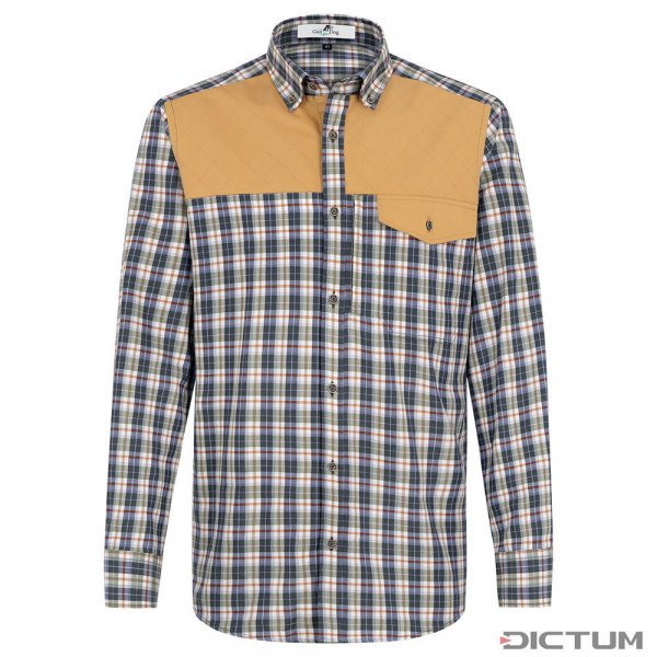 Koszula męska outdoor, krata, zielono/brunatna, rozmiar 44