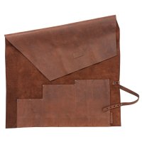 Knife Roll, Horse Leather, 6 Pockets, Cognac