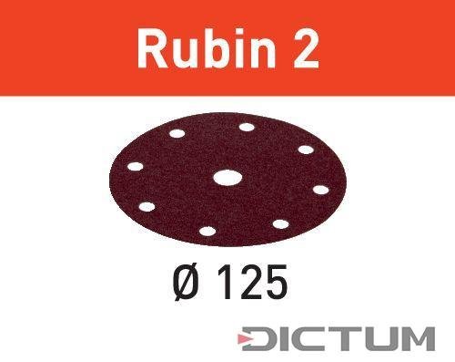 Festool Disco de lijar STF D125/8 P80 RU2/10 Rubin 22, 10 piezas