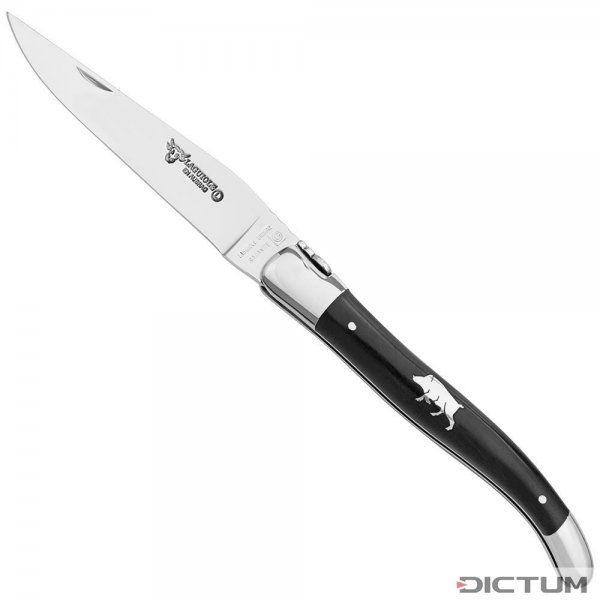 Cuchillo plegable Laguiole, taraceas jabalí