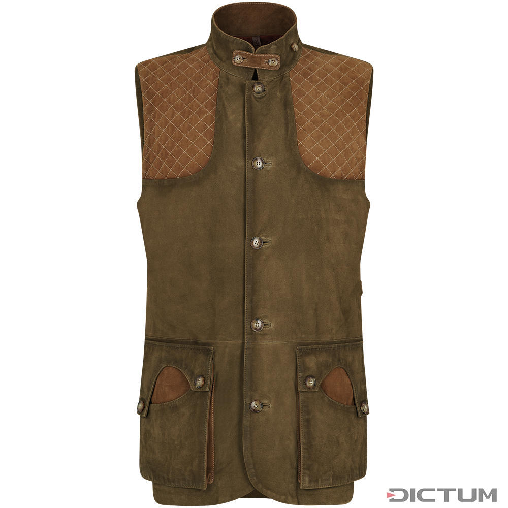 Shooter Men s Hunting Vest Leather Forest Green Size 50 Shooting Vests Dictum