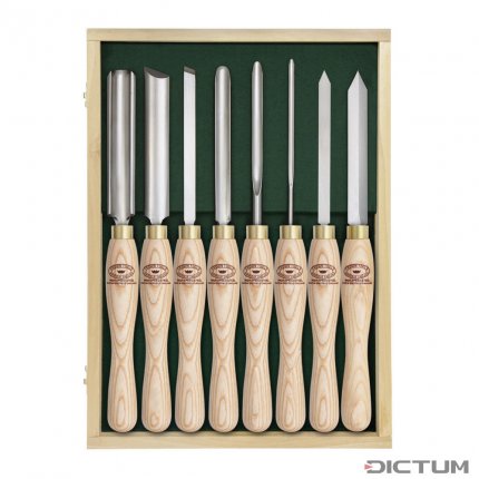Crown Standard Turning Tools, 8-Piece Set, Ash Handle