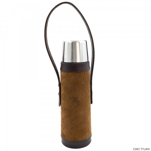 Rey Pavón Isolierflasche mit Belederung, cognac/braun