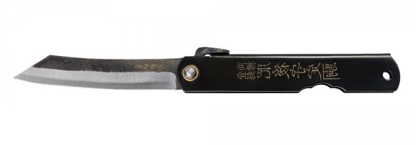 Нож Higonokami черный с рисунком кузнечной кожи