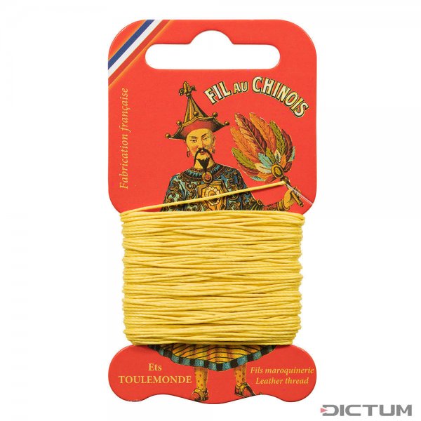 »Fil au Chinois« Waxed Linen Thread, Yellow, 15 m