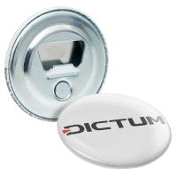 DICTUM Metallbutton mit Flaschenöffner und Magnet