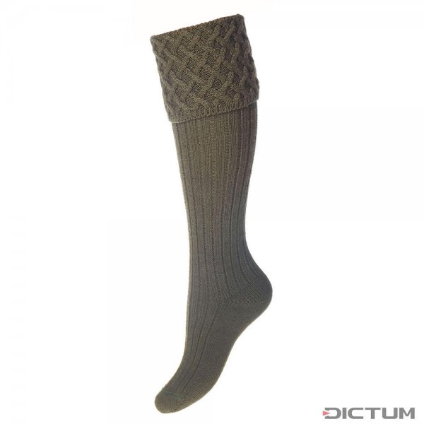 Lovecké ponožky House of Cheviot LADY RANNOCH, tmavě olivové, velikost M (39 - 4