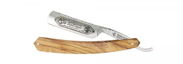 Razor with Engraving ⅝&quot;, Olive Wood