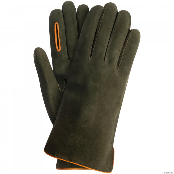 MERAN Men’s Shooting Gloves, Goat Suede, Unlined, Green, Size 9.5