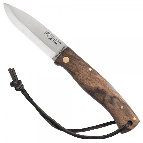 Cuchillo de caza plegable Joker »Artica«, filo Scandi, nogal