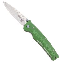 Cuchillo plegable Mcusta, verde aluminio