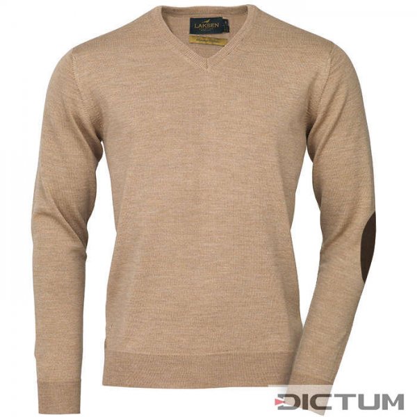 Laksen »Sussex« Men's V-Neck Sweater, Sand, Size L