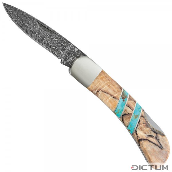 Coltello a serramanico Damasco Stoneworks, faggio