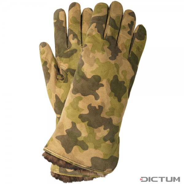 Guantes p. muj. MESSINA, piel cabra/forro cachemira/piel conejo, mostaza, 6,5