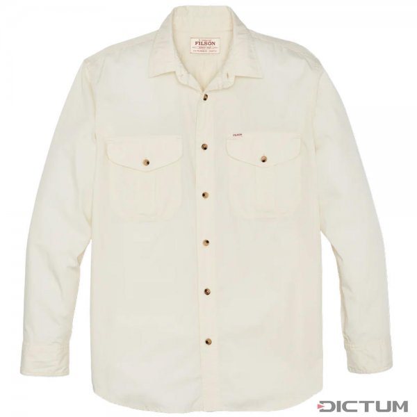 Filson Washed Feather Cloth Shirt, Ivory, Size XL