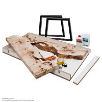 River Table-Bausatz, Pappel Maser, inklusive Epoxidharzsystem, 12 kg