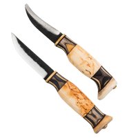 Double couteau de chasse Wood Jewel, chien d'élan norvégien