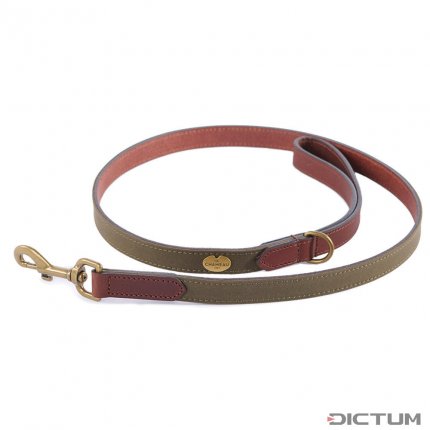 Le Chameau Dog Leash, Leather/Canvas, Vert Chameau