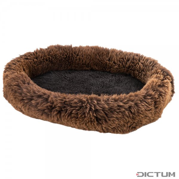 Cama para perros de piel de oveja »Donut«, marrón, tamaño M