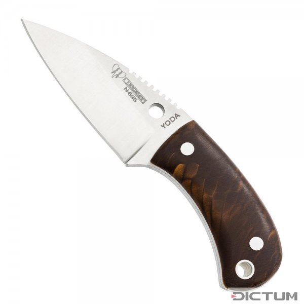 Cudeman »Yoda« Neck Knife, Brown Juma, Leather Sheath