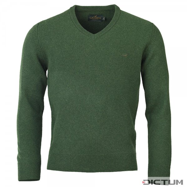 Laksen sweter męski z dekoltem w serek Johnston, zielony, rozmiar XXL