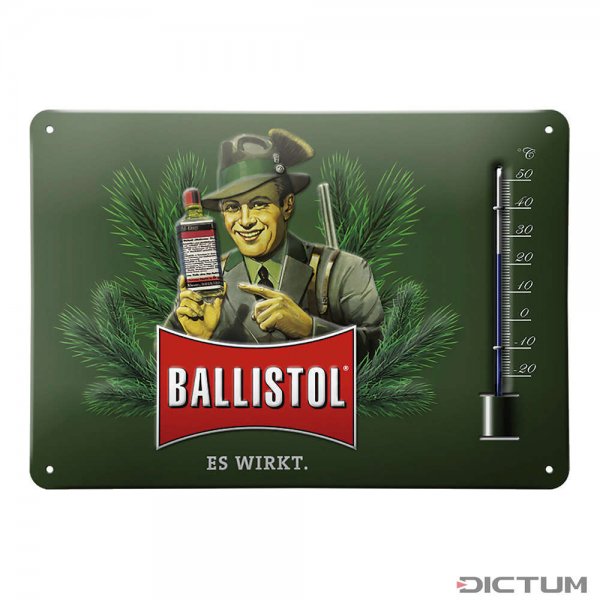 Ballistol Sheet Metal Sign with Thermometer
