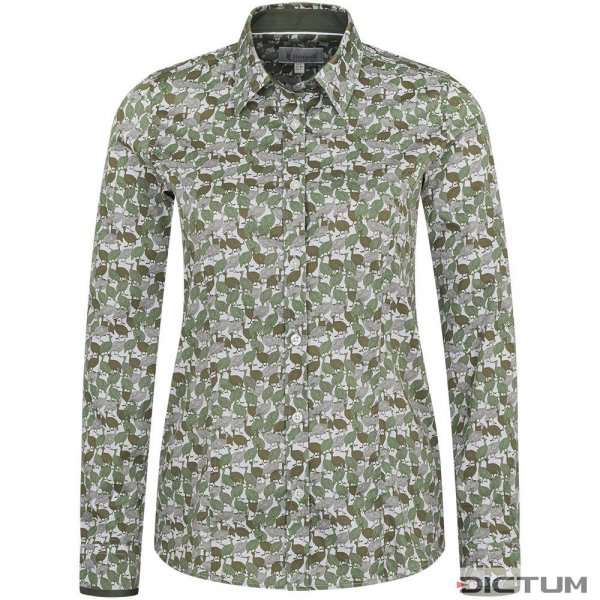 Hartwell »Layla« Ladies Blouse, »Guinea Fowl«, Green, Size 44