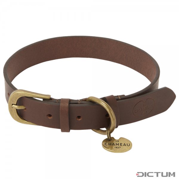 Le Chameau Hundehalsband Leder, Dark Brown, Größe L