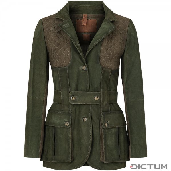 »Norfolk Highlands Lady« Ladies’ Leather Hunting Blazer, Army Green, Size 40