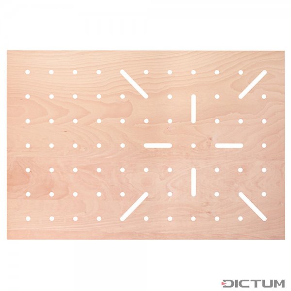 Platte für DICTUM Multifunktionstisch PRO, Lochmuster X61, Buche-Mehrschicht