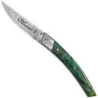 Cuchillo plegable Le Cuchillo plegable Le Thiers RLT Damasco, madera de álamo