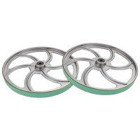 Pégas Wheels with Green Elastic Bandages, Pair