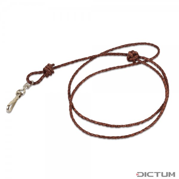 »Glasgow« Whistle Lanyard, Braided Leather, Brown