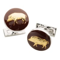 Laksen Cufflinks »Wild Boar«, Burgundy