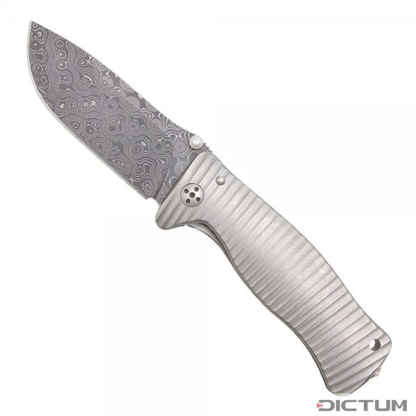 Cuchillo plegable Lionsteel SR-1, acero de Damasco
