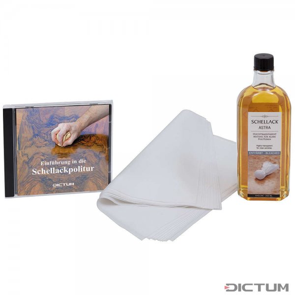 DICTUM »Shellac« Finishing Set with DVD, 3-Piece Set