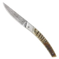 Le Thiers RLT 折刀,大马士革,羊角。 Le Thiers RLT 折刀,大马士革,羊角。