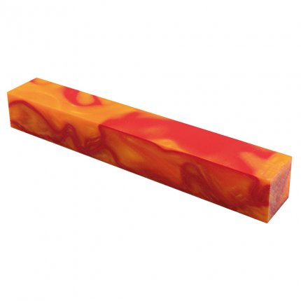 Barra en bruto acrílica, naranja/rojo