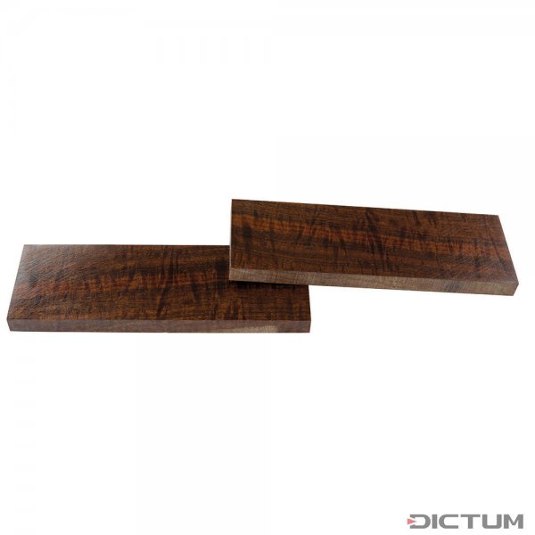 Curly Gidgee, coppia di impugnature di coltelli, 130 x 40 x 10 mm