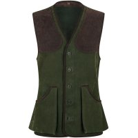 Chaleco de tiro para Chaleco de tiro para hombre Rey Pavón, cuero, verde/marrón, talla M