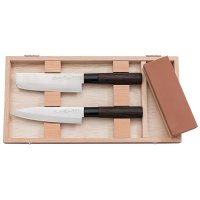 Set di coltelli giapponesi con pietra per affilare combinata