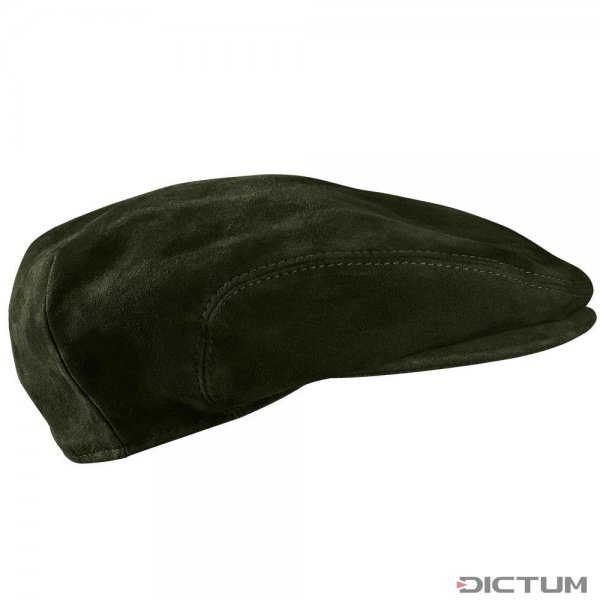 Cap, Suede Leather, Green, Size 55