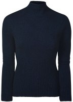 Ladies Rib Turtle Neck Ladies Rib Turtle Neck Merino-Possum, Blue Melange, Size 34
