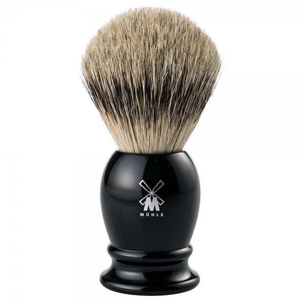 Mühle »Classic« Shaving Brush, Silvertip Badger, Black