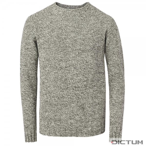 Sweter męski wełna brytyjska, szarobeżowy, rozmiar L