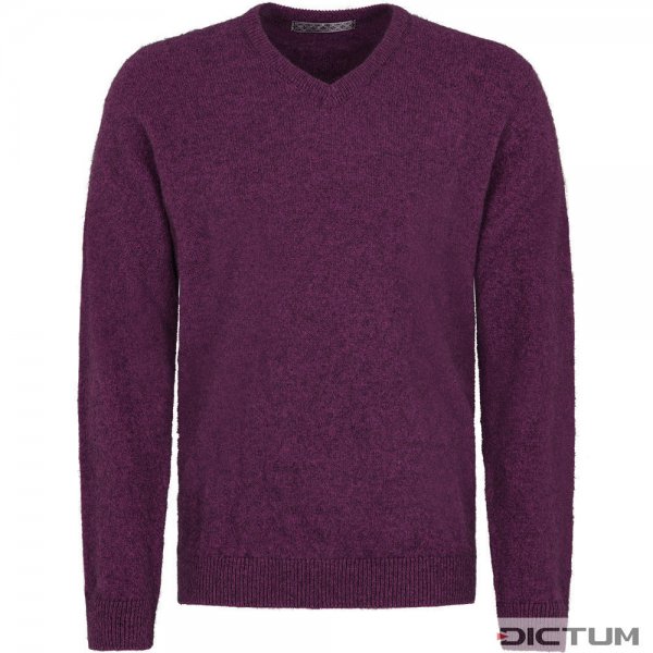 Possum Merino Men’s V-neck Sweater, Lilac Melange, Size XL