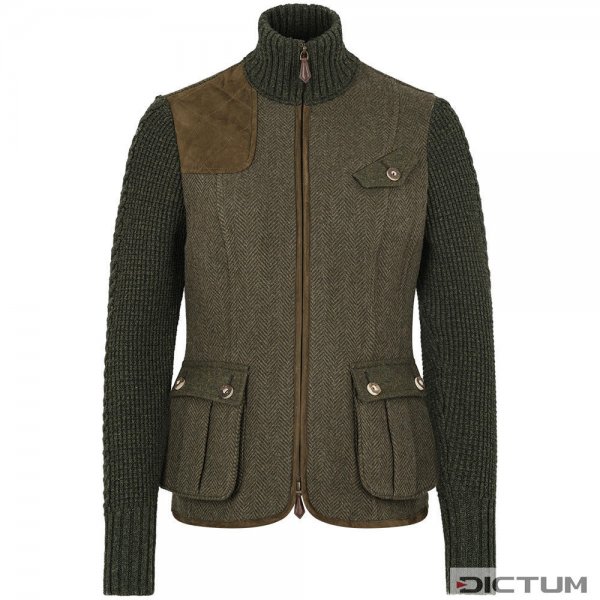 Veste tricotée en loden pour femme Habsburg » Cleo «, mousse/marron terre, 42